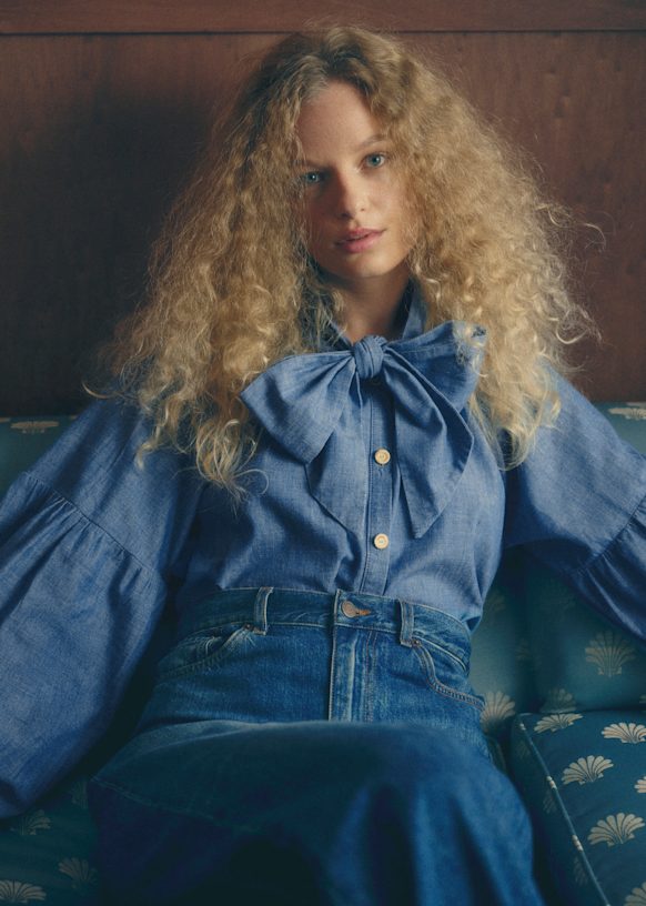 Tizia Shirt - Sézane x Antoinette Poisson - Chambray - Organic