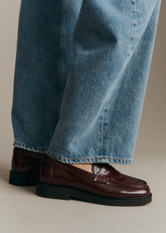 Adam Loafers - Glossy Black - Bovine leather - Sézane