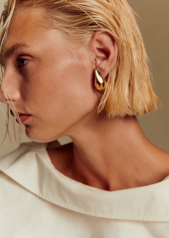 Justine Earrings - Gold - Majority recycled brass - Sézane