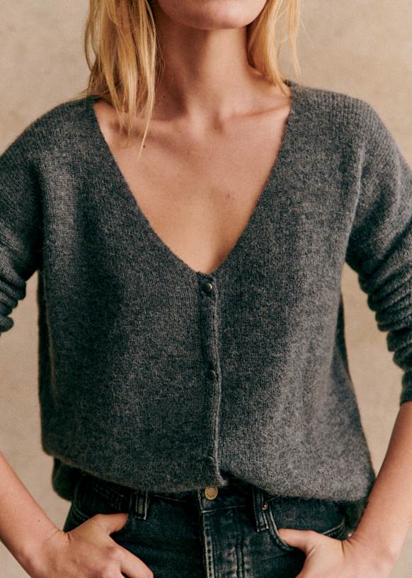 Sezane barry cardigan top