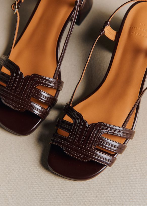 Josepha Sandals - Embossed Gold - Goat Leather - Sézane