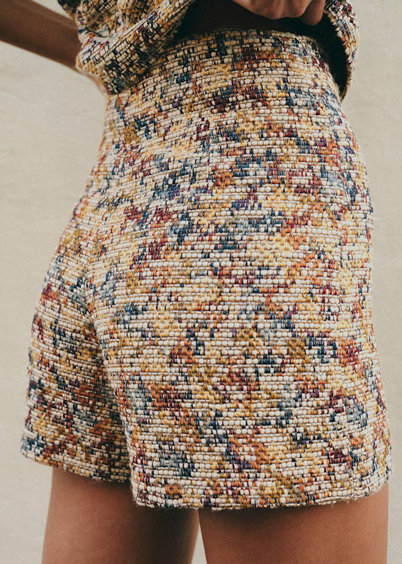 Nick Shorts - Jacquard Abstract Ecru Multicolor - GRS certified