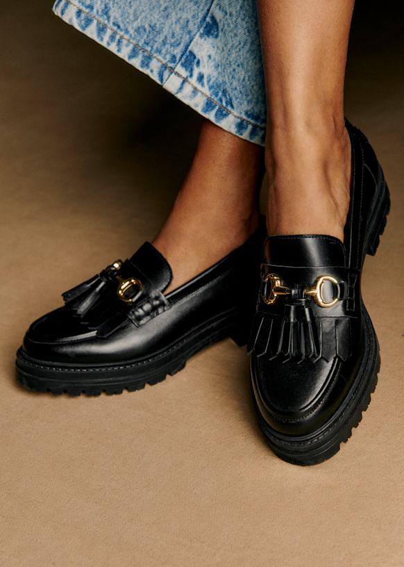 Amy Loafers - Glossy Black - Bovine leather - Sézane