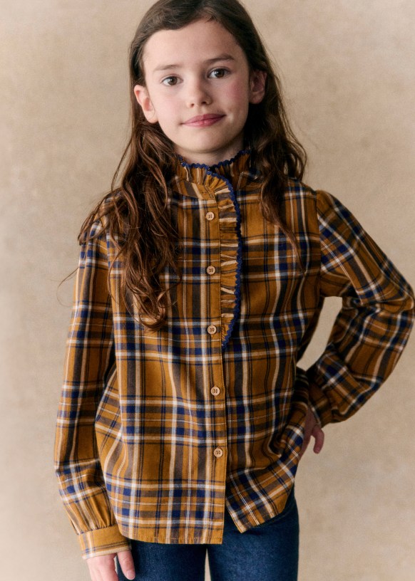 Chlo Shirt - Ochre check - Organic cotton - organic textile