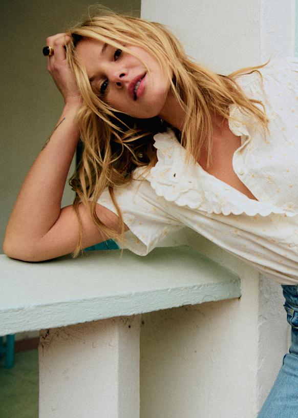 Dalhia Shirt - Daisies Cream Ecru - Organic Cotton - Sézane