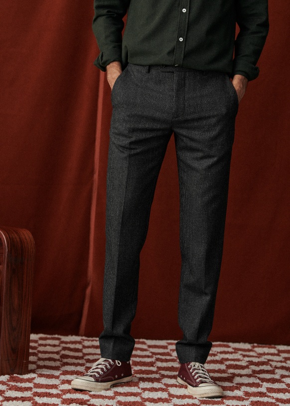 Charcoal Wool Stretch Dress Pant - Custom Fit Tailored Clothing