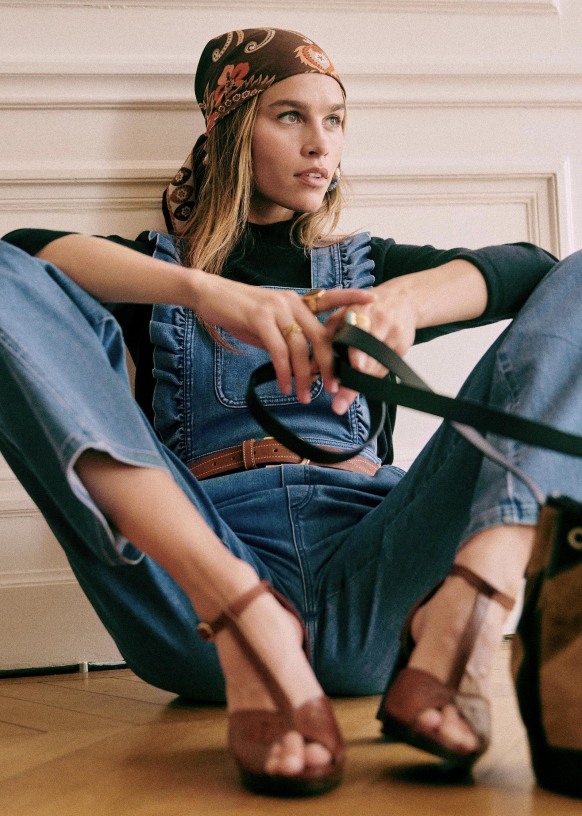 Rosario Jumpsuit - Light blue denim - Cotton - Sézane