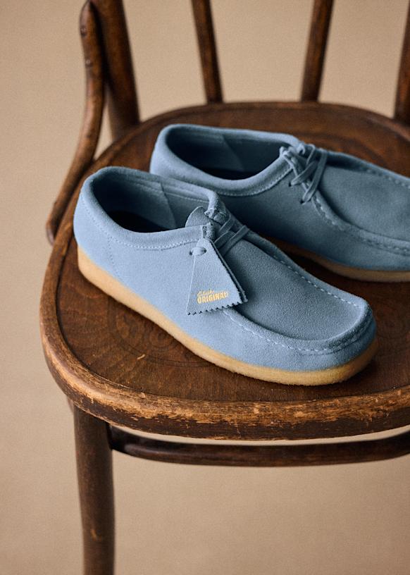 Baby blue wallabees on sale