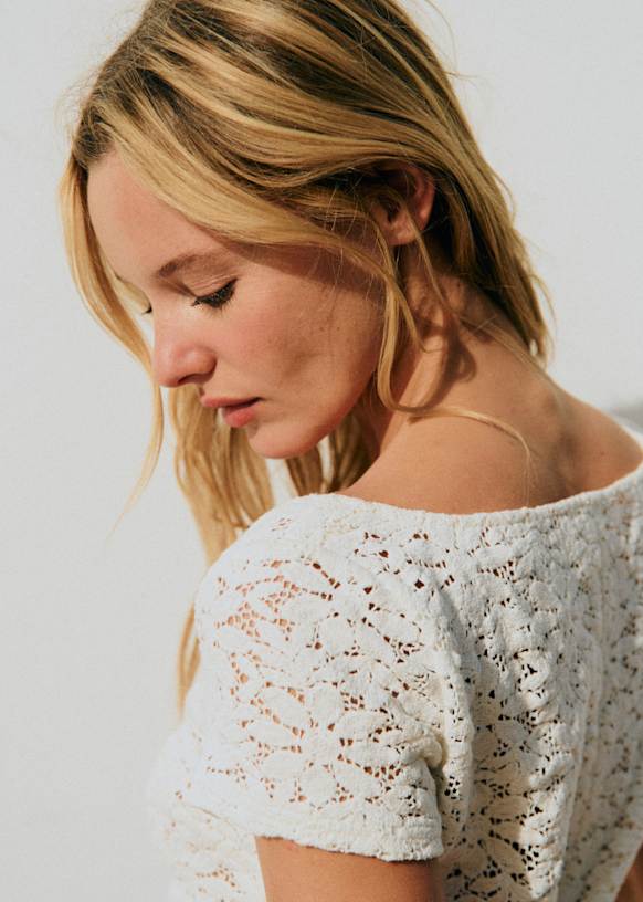 Ilanya Top - Ecru Guipure Lace - Organic cotton - textile made
