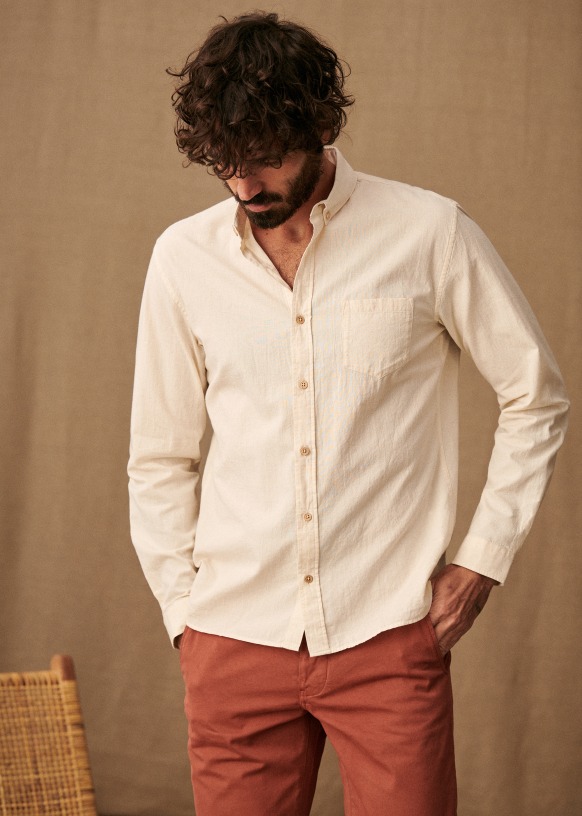 Chemise coton lin homme deals