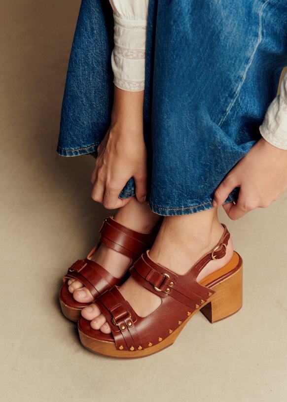 Zuecos Sonia - Natural liso - Piel bovina - Sézane