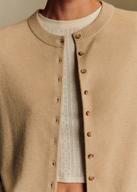 Lisa Cardigan - Charcoal Grey - Yak Wool - Sézane