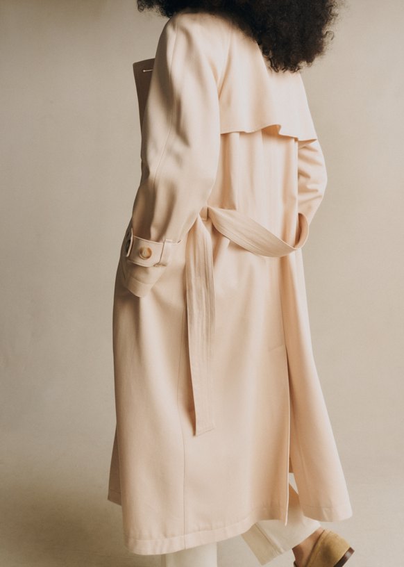 SEZANE トレンチコート　ベージュ　38 国内配送】セザンヌ☆オーガニック綿 ミドル丈 トレンチコート (SEZANE