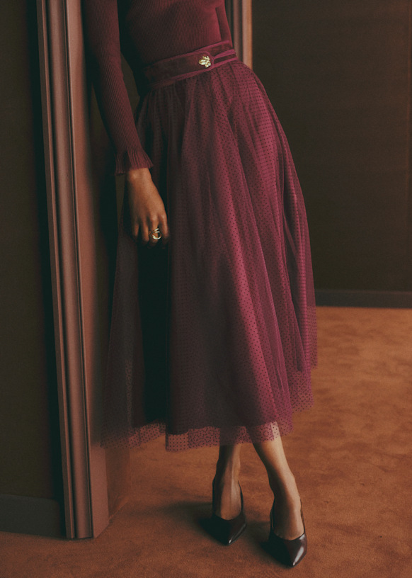 Jupe Masha - Plumetis bordeaux