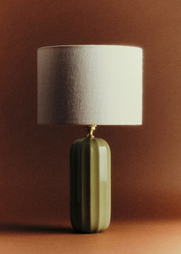 Lampe Traviata - Vert Olive - Abat-jour Dolce - Jute Écru - Céramique - Sézane