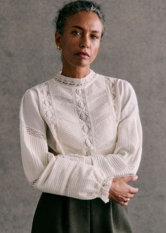 Virginie シャツ - エクリュレース - オーガニックコットン