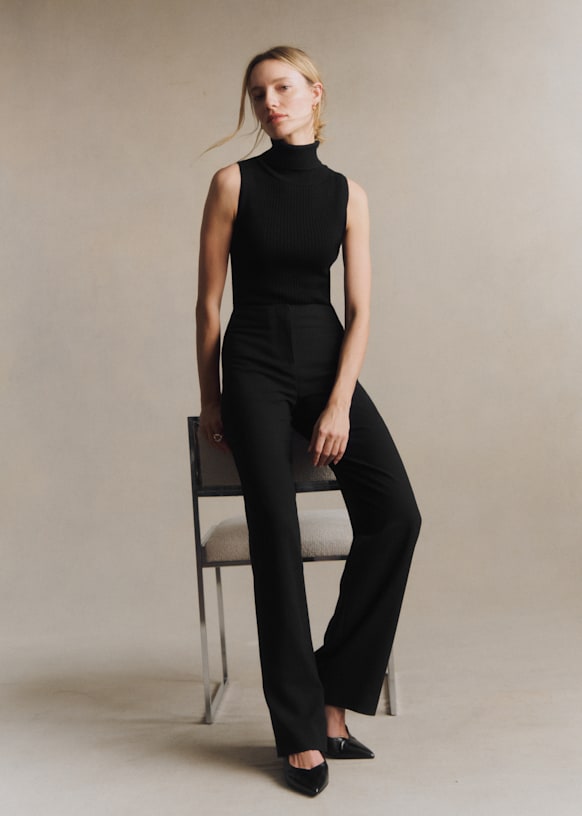 LISANDRO Pant - Black - Viscose ECOVERO™ LENZING™ - Sézane