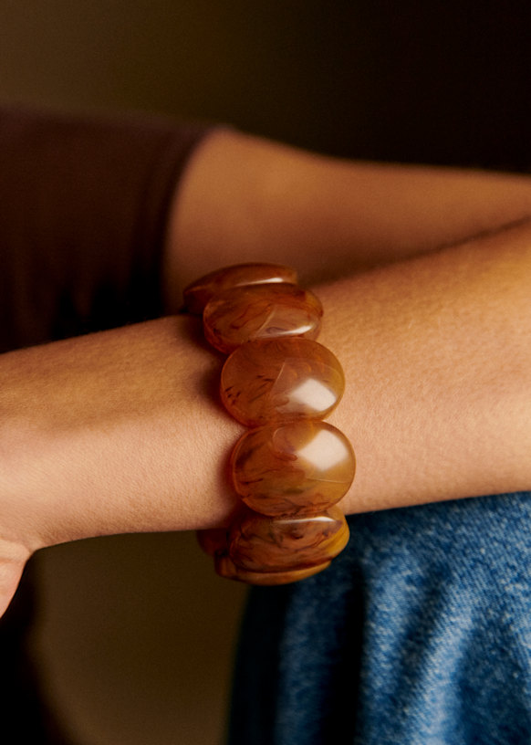 GW限定 Sézane ブレスレット Amandine Bracelet - Carmine Red - Resin - Sézane