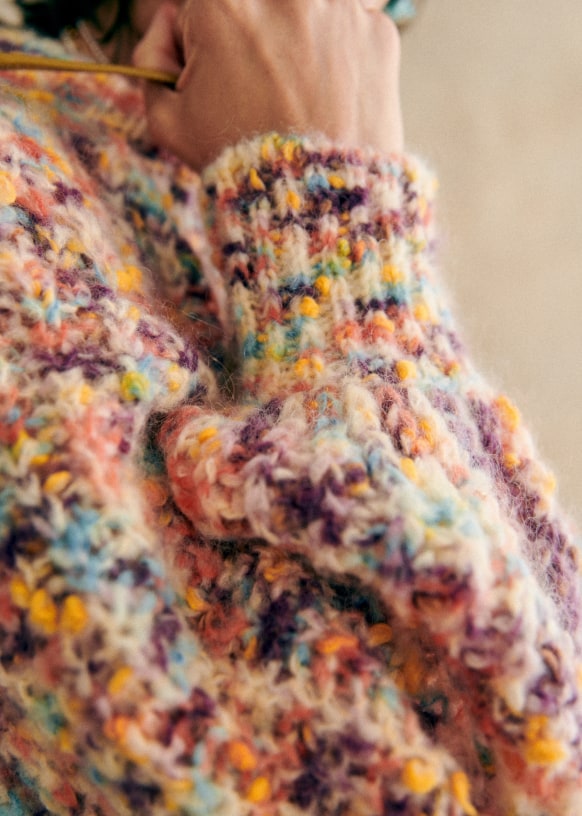 Emile Cardigan - Multicoloured Pink Orange - Merino Wool Emile Cardigan - Multicoloured Pink Orange - Merino Wool