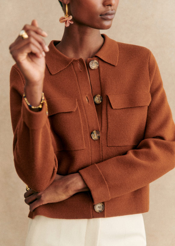 商品画像：Betty Cardigan - Vanilla With Ecru Details - Merino Wool 2