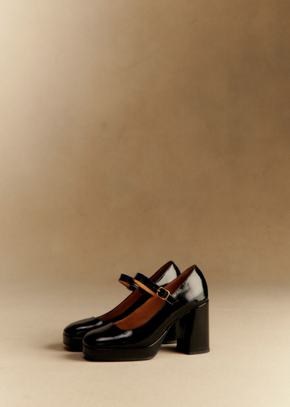 Georgia High Mary Janes - Patent Camel - Goat Leather - Sézane