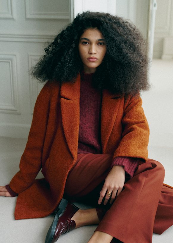 Sézane グレー ウールコート WEB限定/OUTLET】【BL】ウールチェスターコート/ライトグレー