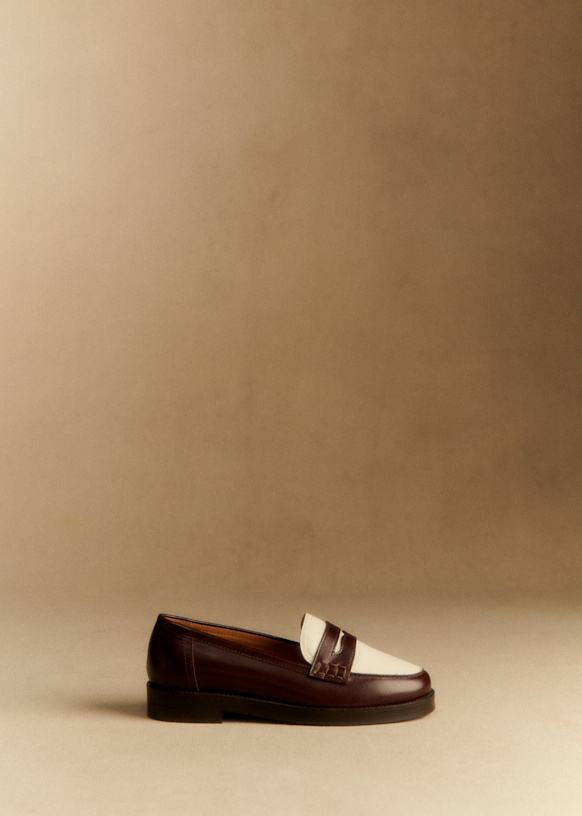 Andrea ローファー - ブラッククロコ - 牛革 - Sézane