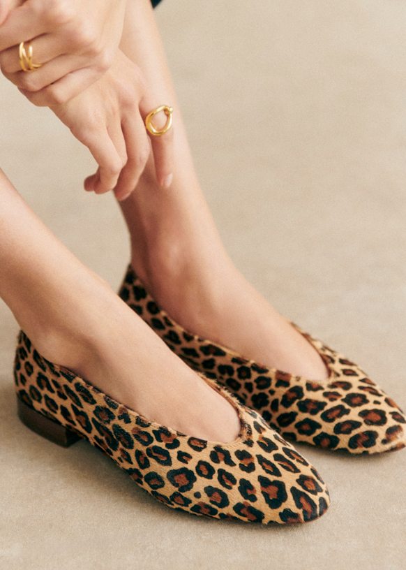 Ballerines Low Matilda - Léopard - Cuir bovin pony - Sézane