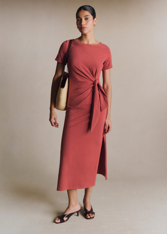 Pippa Dress - Rosewood - Organic cotton - textile made from