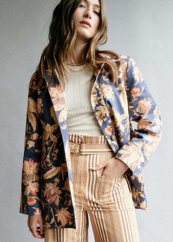 ジャケット・アウター SOPHNET. WINDOWPANE STRETCH GOWN SHIRT L Gab Jacket - Never-Ending Summer Print - Organic cotton