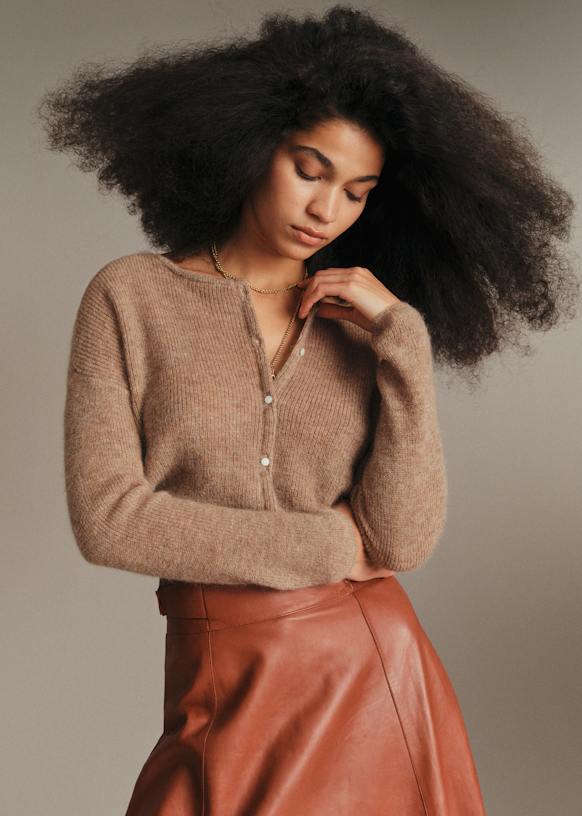Gaspard Cardigan - Taupe - Super kid mohair - Sézane