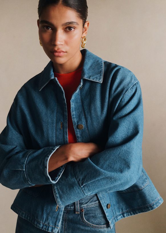 Mia Jacket - Denim Blue - Organic cotton - organic textile - Sézane