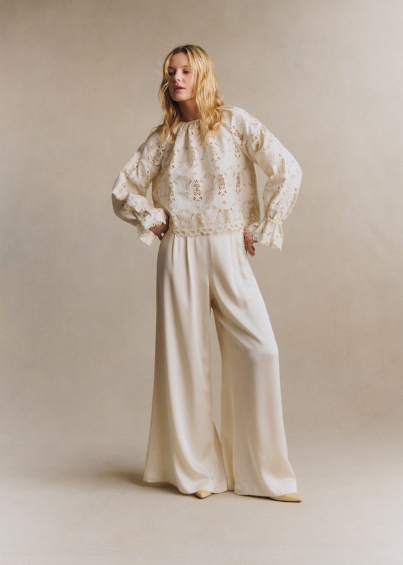 Aly Blouse - Ecru Lace - Organic cotton - organic textile - Sézane