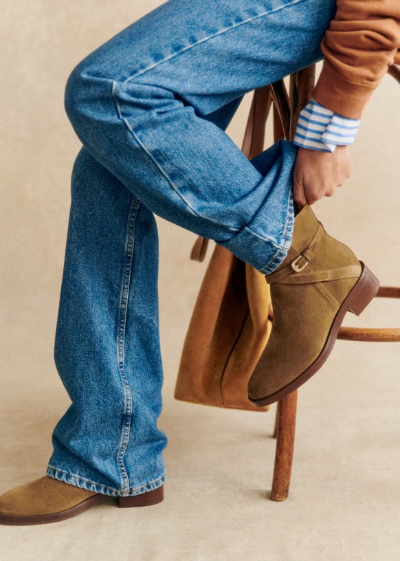 Eloane Low Boots - Black - Bovine leather - Sézane