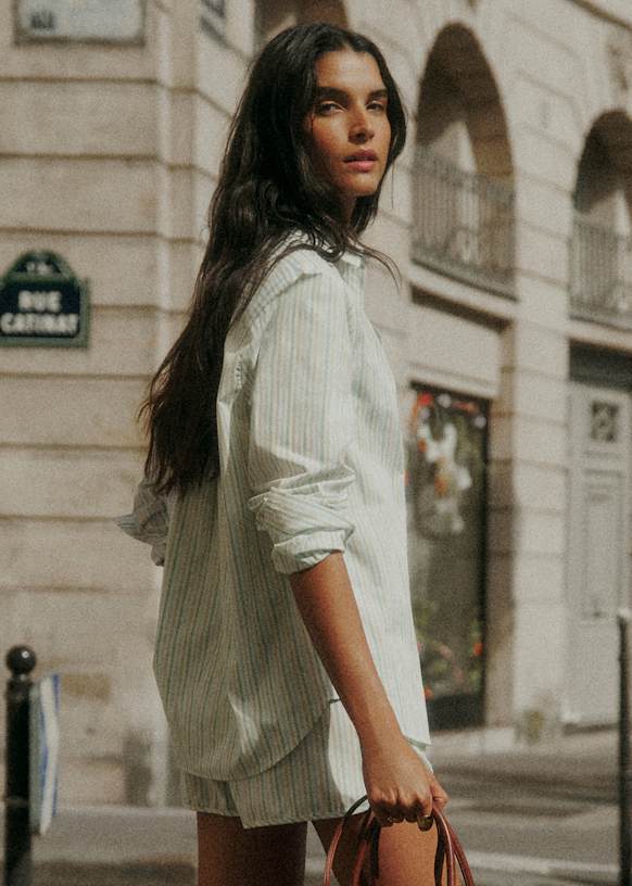 Max Shirt - Ecru Blue and Red Checks - Organic Cotton - Octobre