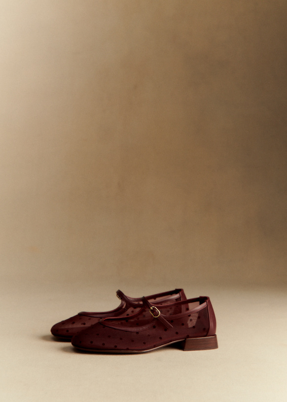 Babies Low Aubane - Pourpre résille plumetis - Textile - Sézane