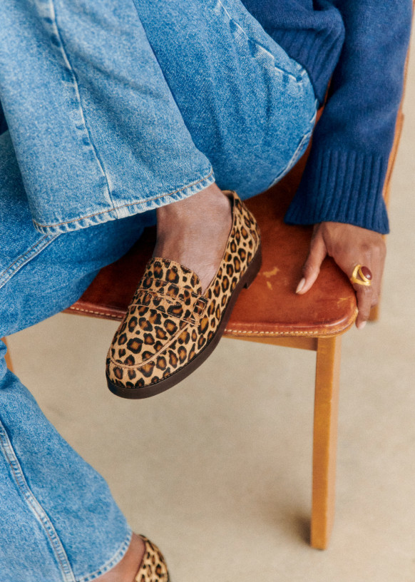 Andrea Loafers Leopard Bovine leather Sezane