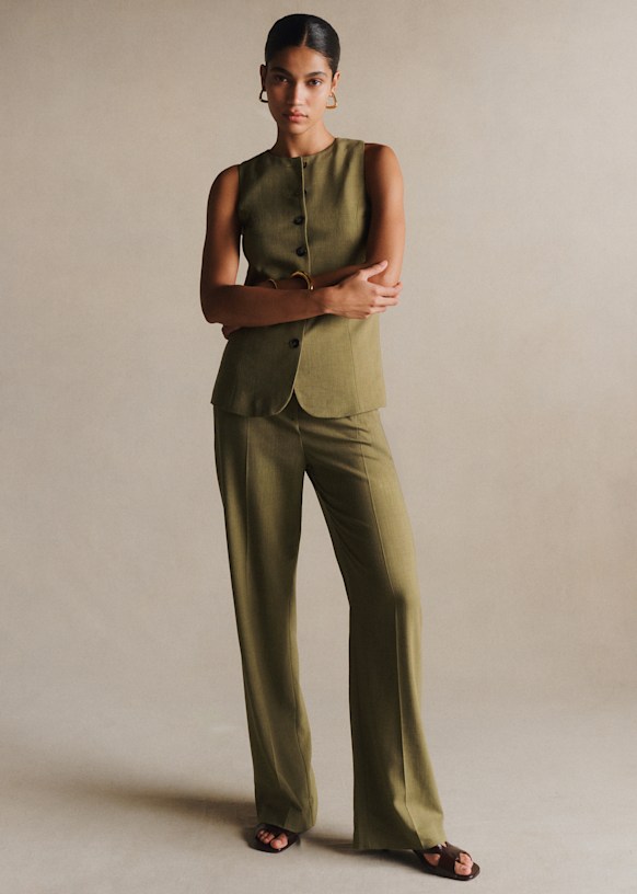 slim fit dress slacks Nydj Women's Sadie Slim Pants - Green - Size 6 main image 0