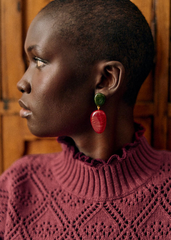 Carla Earrings Denim multi Resin Sezane