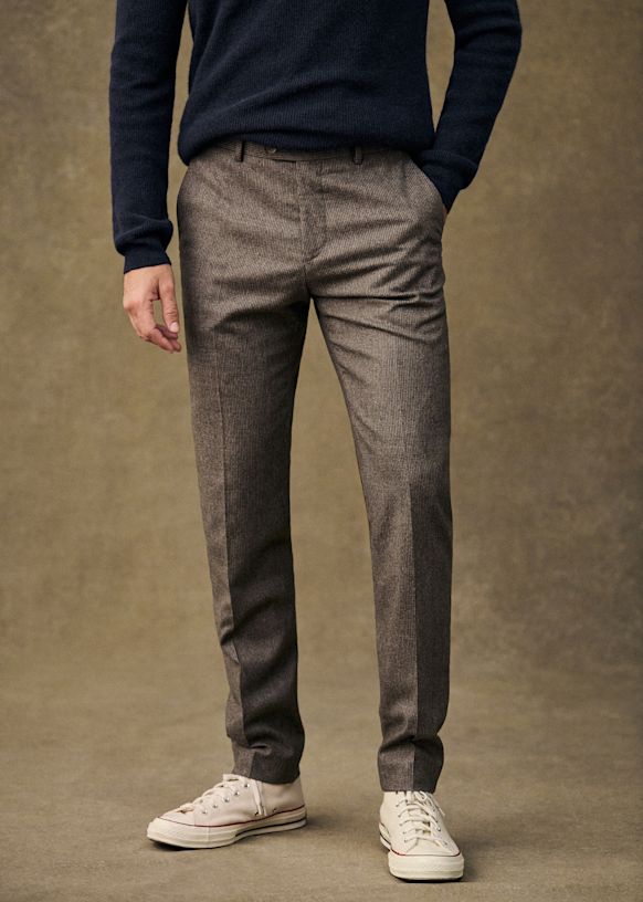 Pantalon chino pied de poule store