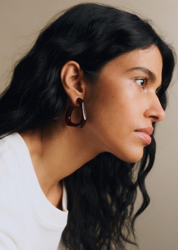 Adam ピアス - ブラウン - 樹脂 - Sézane