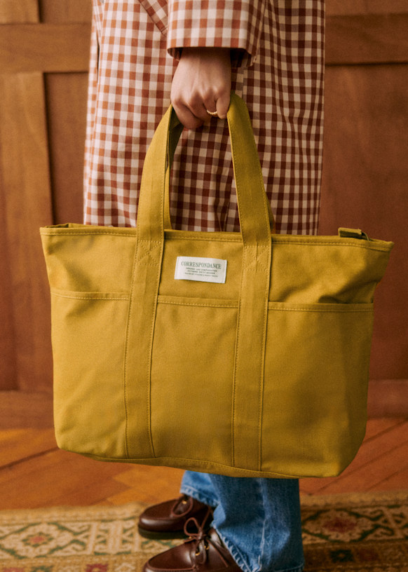 Weekday Tote bag Gold Recycled cotton Sezane
