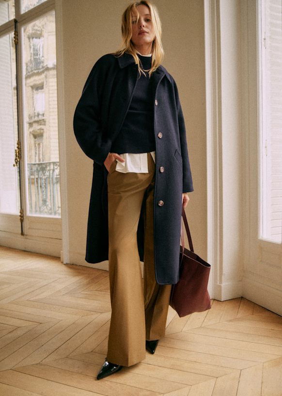 Clyde Coat - Green and brown check - Wool - Sézane Clyde Coat - Green and brown check - Wool - Sézane