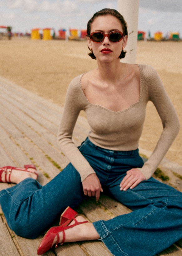 Maha Jumper - Ecru - Merino Wool - Sézane
