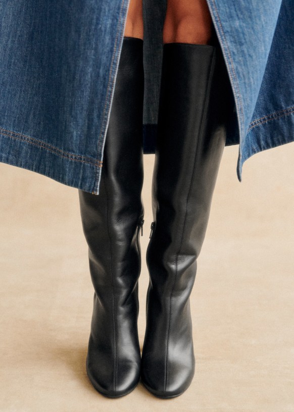 Amandine Boots Smooth Black Sezane