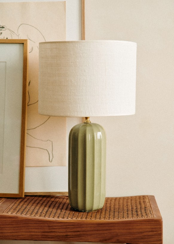 Olive green lamp base on sale