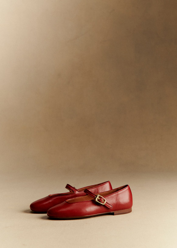 あ*こ様 SÉZANE セザンヌ VALENTIN バレリーナ スムースレッド2 Valentin Low Ballerinas - Smooth Red - Sheep leather - Sézane