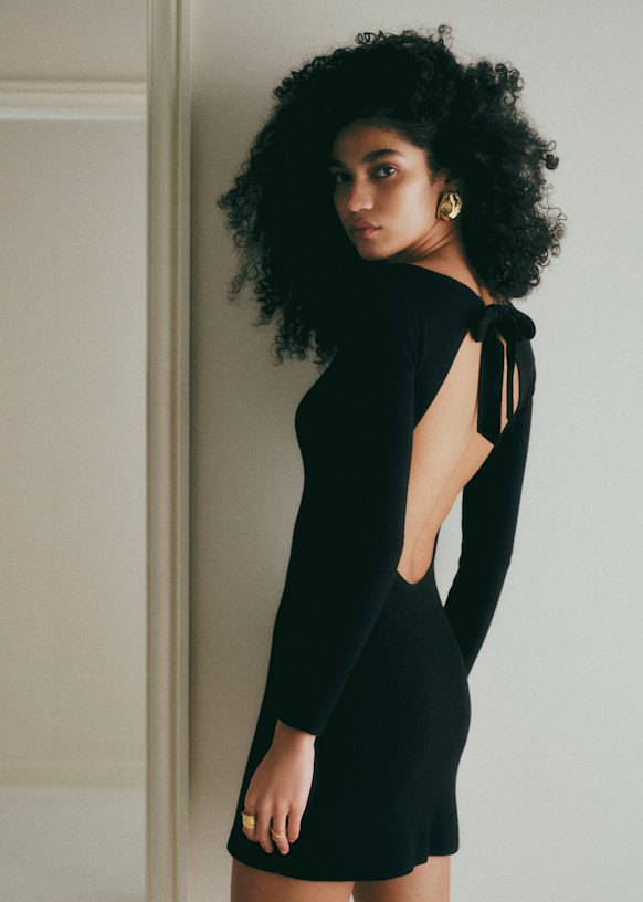 Adriana Dress - Black - Merino Wool - Sézane