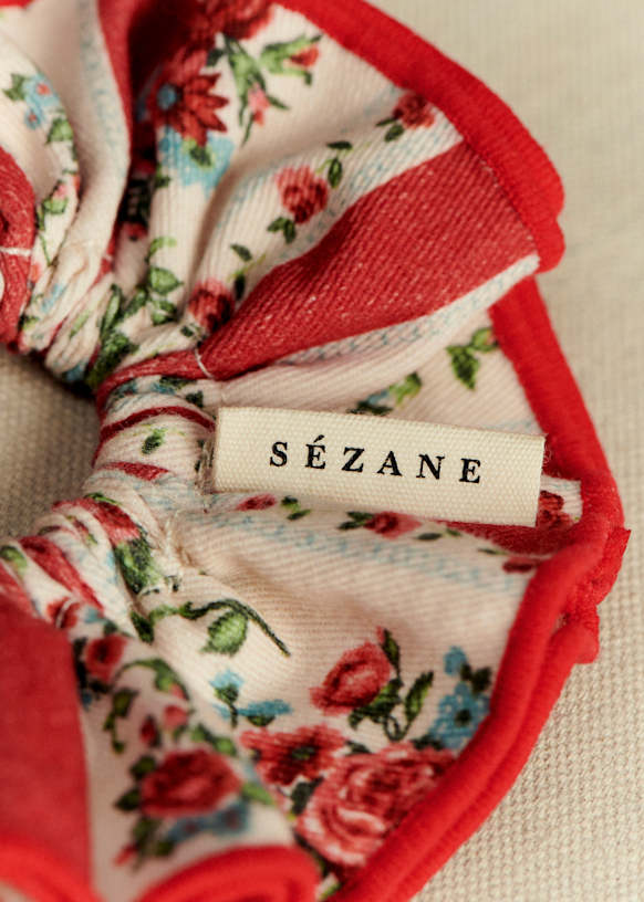 (Rare) Sézane Floral Scrunchie SÉZANE Maxi Scrunchie Gingham & Gift Pouch | Mercari main image 4