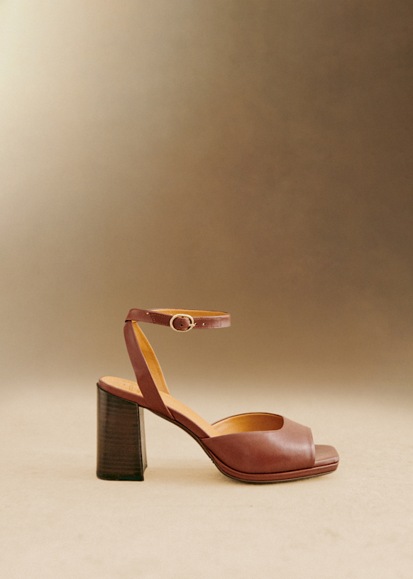 Maxine High Sandals - Smooth Camel - Vegetable-tanned smooth